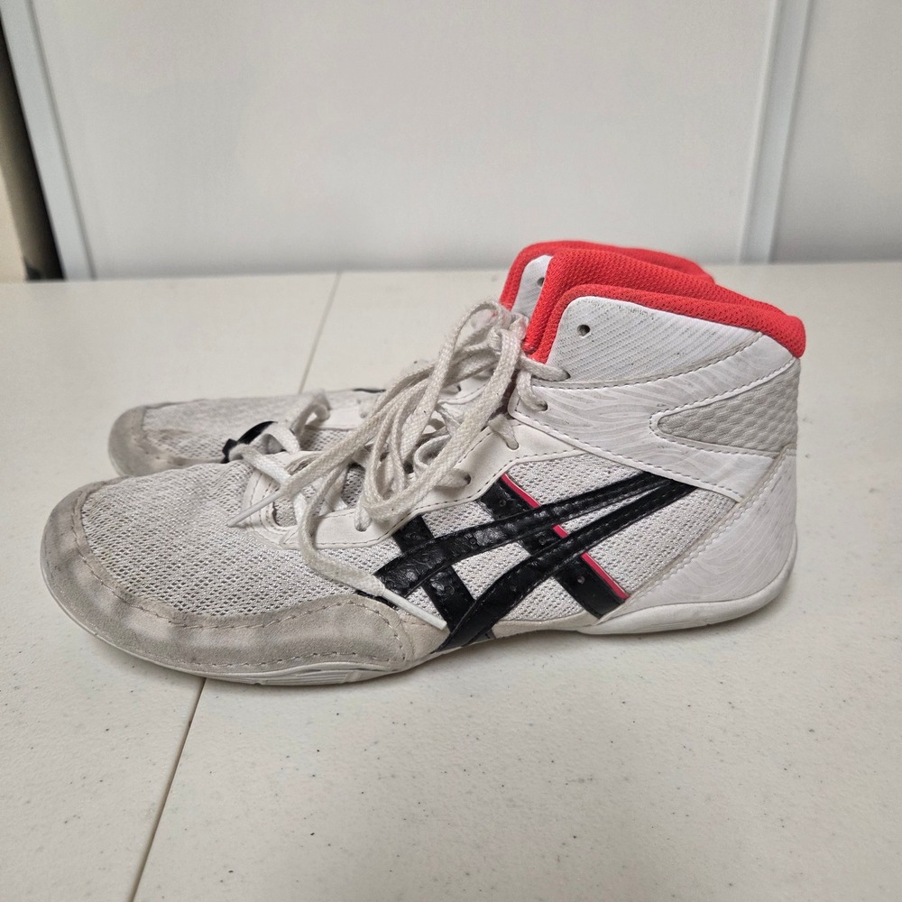 ASICS Matflex 6 Wrestling Shoes White Black Red 1081A051 Mens 6.5 Womens 8